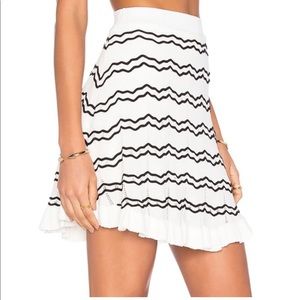 Knit Stripped Skirt in Black & White